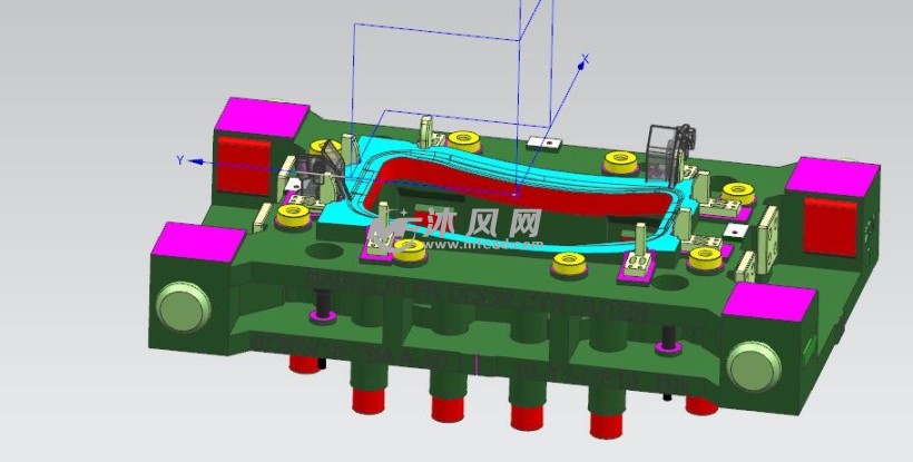 前门中柱外板左右 拉延模 - 模具图纸 - 沐风网