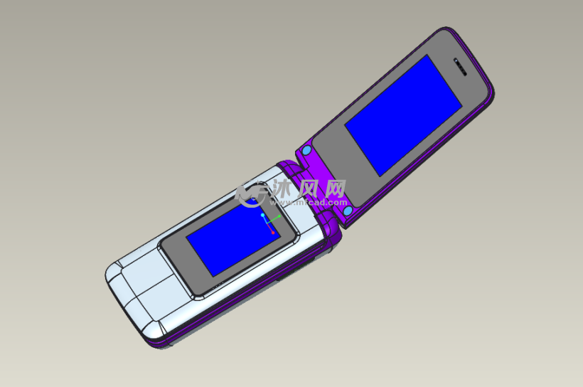 翻盖手机结构设计3d模型源文件