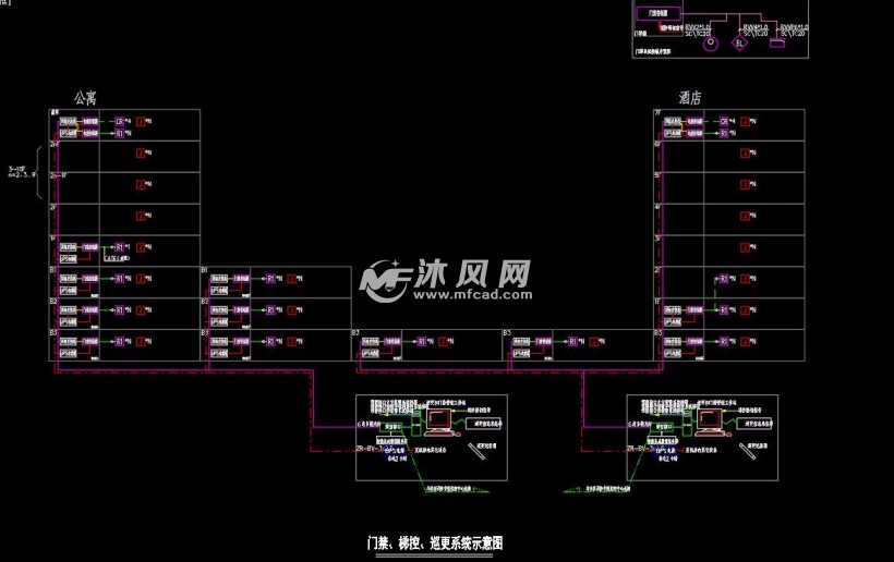 某酒店弱電系統圖cad圖紙 - 電氣工程圖紙 - 沐風網