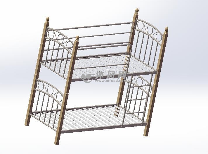宿舍上下双层床模型轴测图
