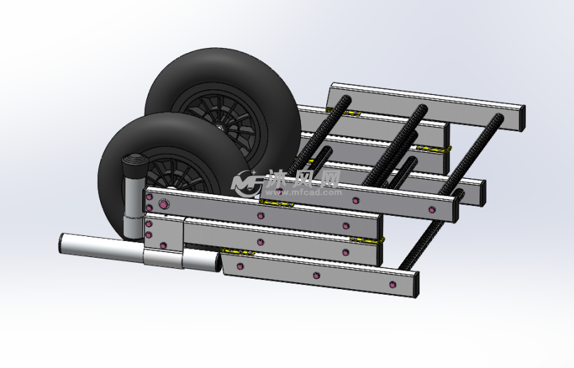 折叠式载货手推车 - 工位器具图纸 - 沐风网