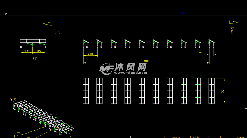 25kw光伏支架项目施工图 零部件模型图纸 沐风网