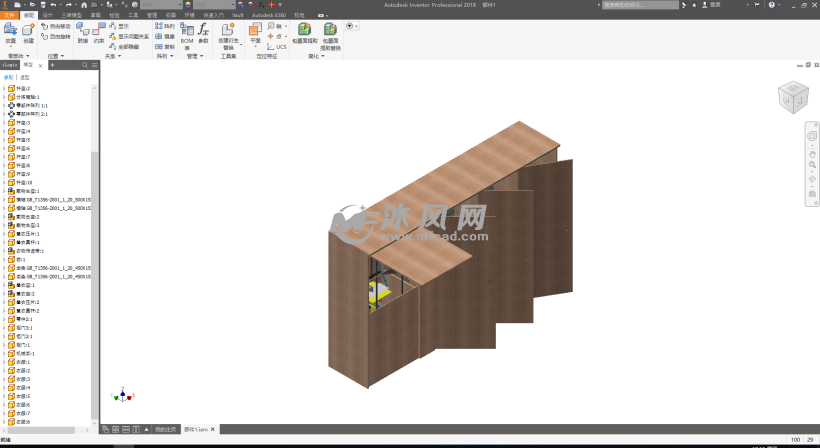 衣物折叠智能衣柜轴测图