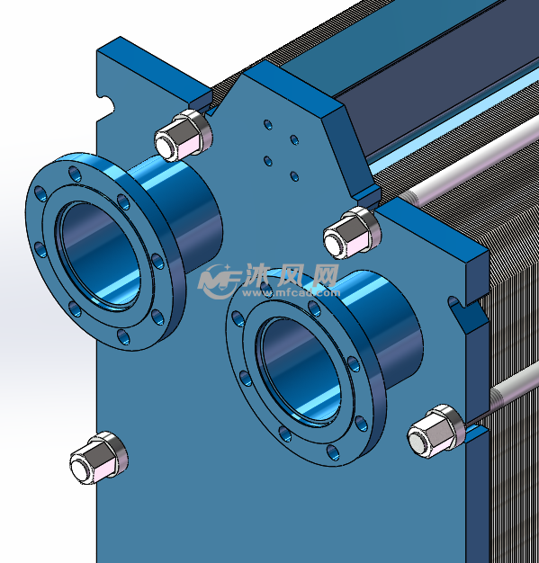 板式换热器模型sw俯视图板式换热器模型sw前视图板式换热器模型sw侧面