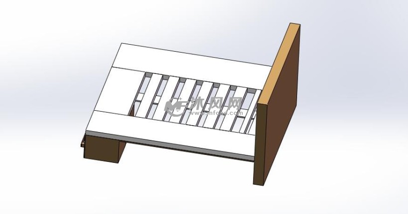 双人床制作轴测图