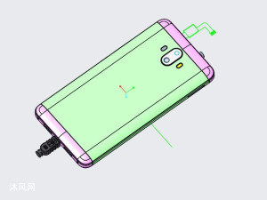 後置雙攝智能手機整機結構設計3d模型