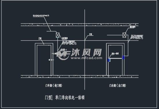 门型1单门单向机电一体锁