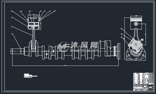发动机活塞连杆及曲轴 装配图