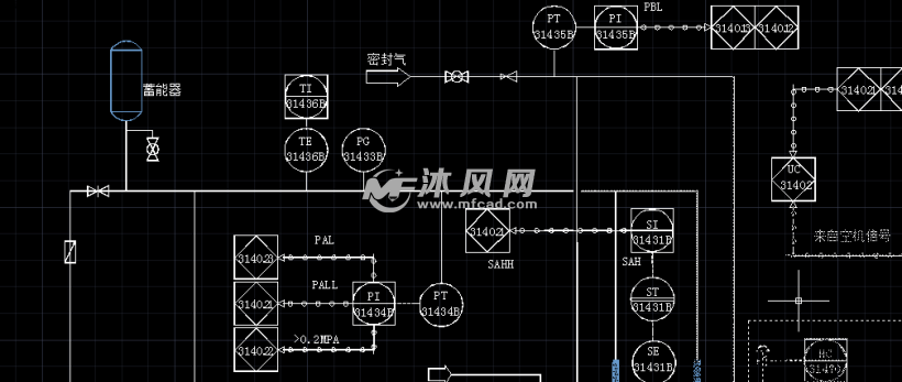 空分分餾塔膨脹機系統工藝流程圖