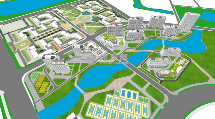 汕头大学新校区模型 - 建筑模型图纸 - 沐风网