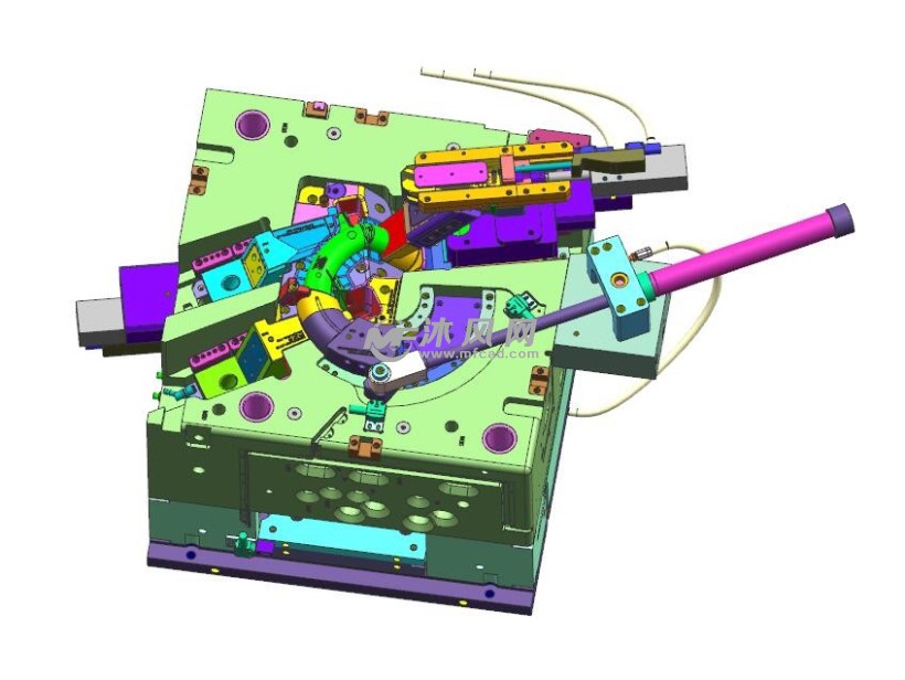 日产汽车排气管圆弧抽芯注塑模具
