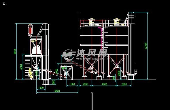 自控多粉水泥混料系统 立面布置图