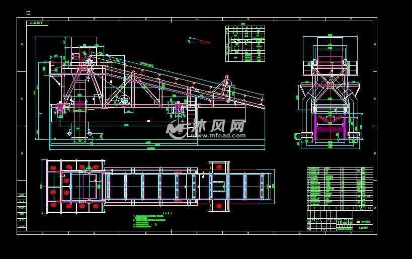 b1400槽型托辊卸料台架 - 建筑模型图纸 - 沐风网