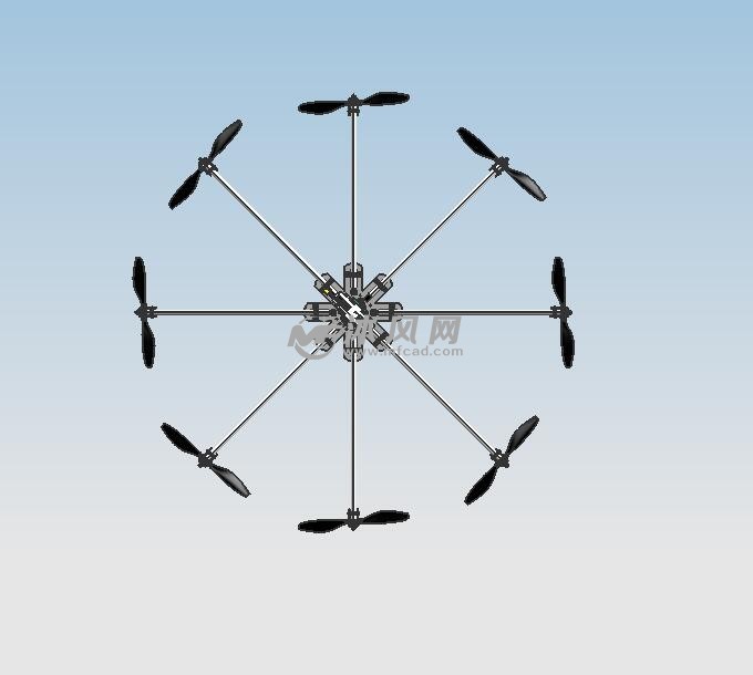 八個螺旋漿八軸無人機 - 航空航天圖紙 - 沐風網