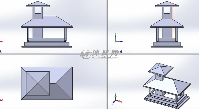 烟囱遮阳板三维 建筑模型图纸 沐风网