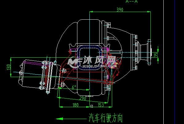 单盘车后轴桥架结构图 - 传动系统图纸 - 沐风网