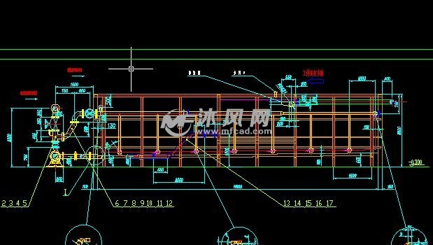 电泳涂装水洗浸槽 立面结构图