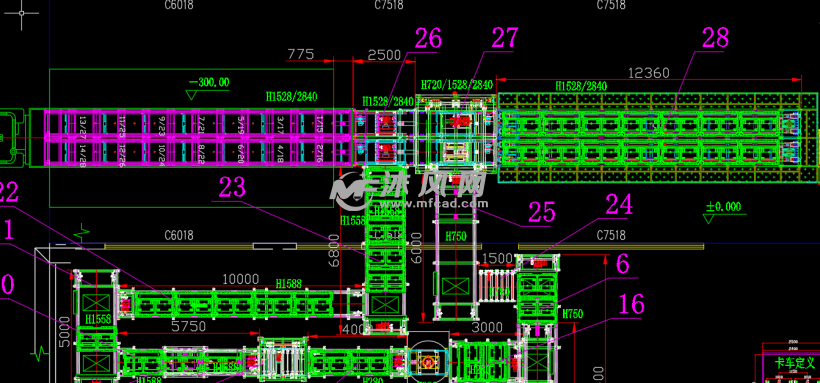 空托盘缓存线 - 输送和提升设备图纸 - 沐风网