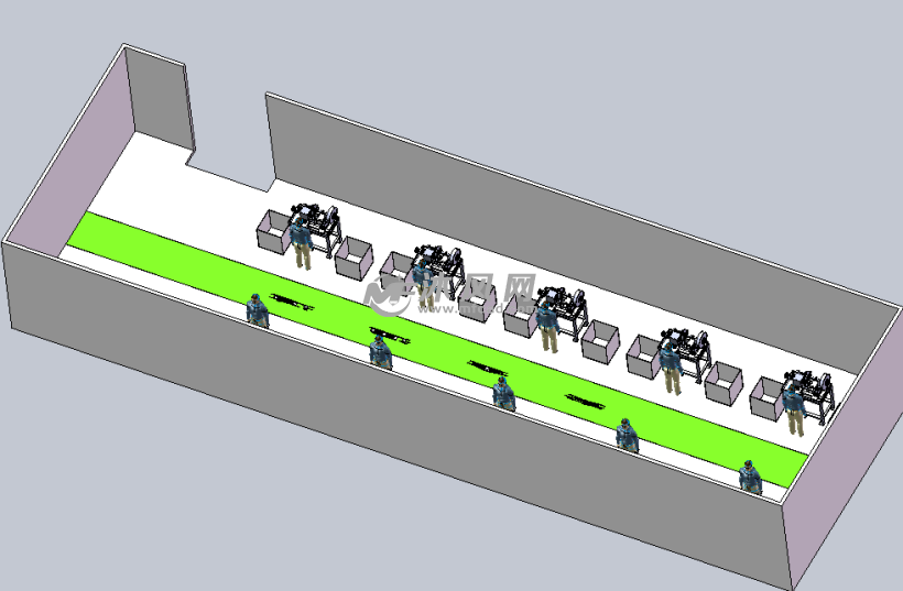 去飞边生产车间 俯视面
