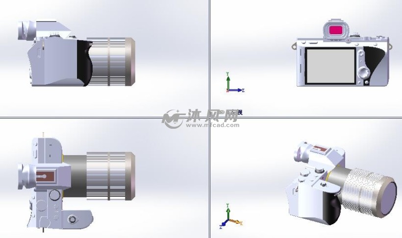 索尼长镜头单反相机三视图
