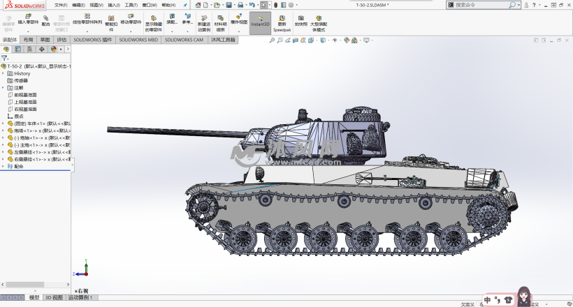 苏联轻型坦克t-50-2 - 军工模型图纸 - 沐风网