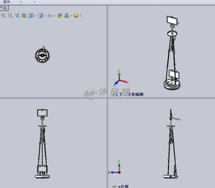 可調架(多用途)設計模型三視圖