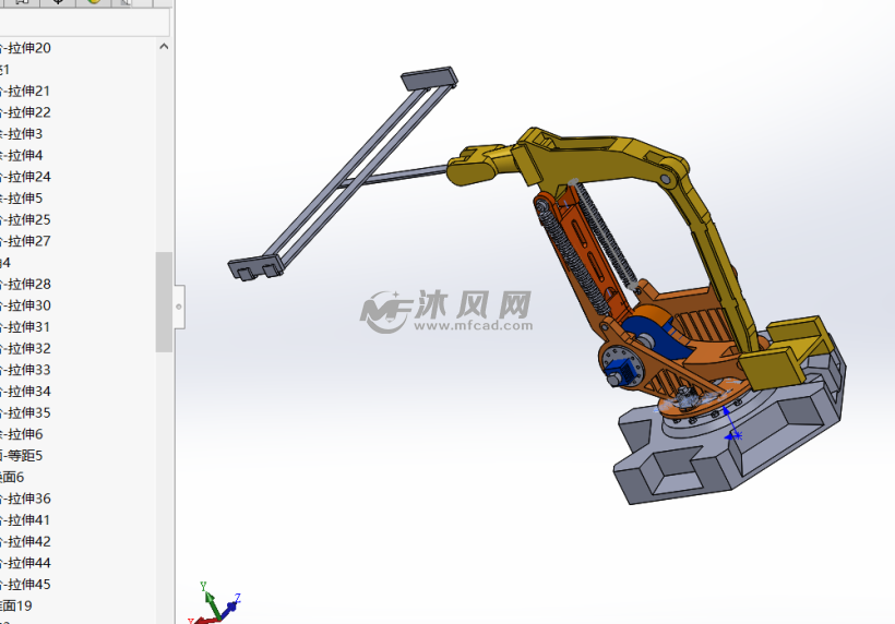 夹抱机器人工业设计(无线束) - 机器人模型图纸 - 沐风网