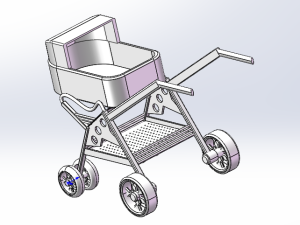 婴儿车sw模型设计