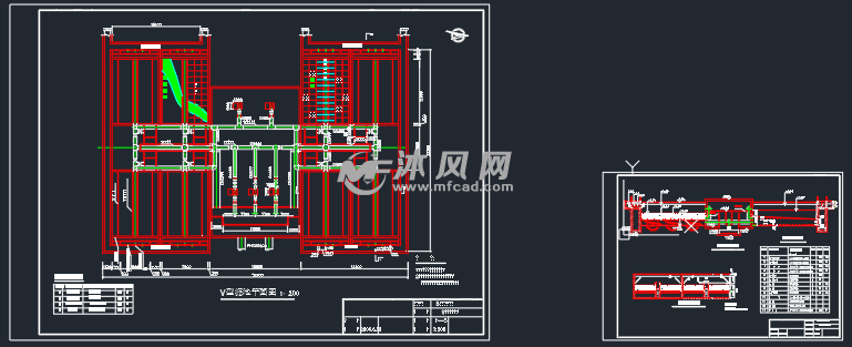 某给水工程5v型滤池平面图