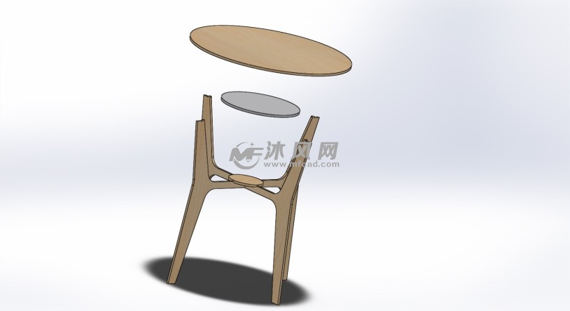 简易拼装桌子爆炸图