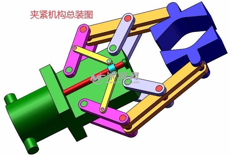手提联动式多连杆夹紧机构