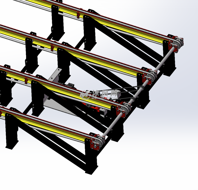 带驱动的链式交叉输送机传动部分带驱动的链式交叉输送机总图链式交叉