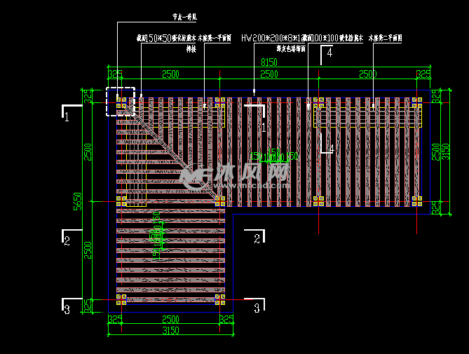 紫藤花园廊架顶平面图