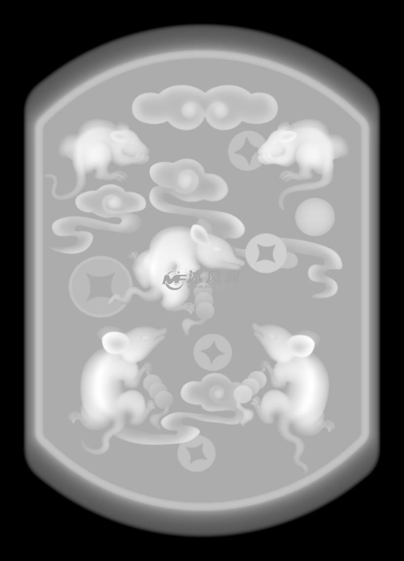 五鼠运财stp与x-t开模格式数控加工 - 艺术品/工艺品图纸 - 沐风网