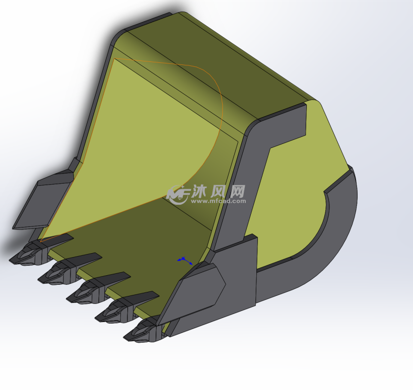 挖掘机铲斗模型3d