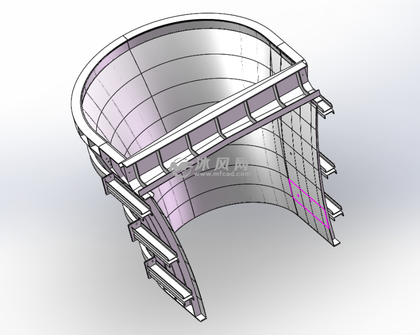 双曲面圆弧桥梁墩柱帽钢模板模具设计图 - 建筑模型图纸 - 沐风网