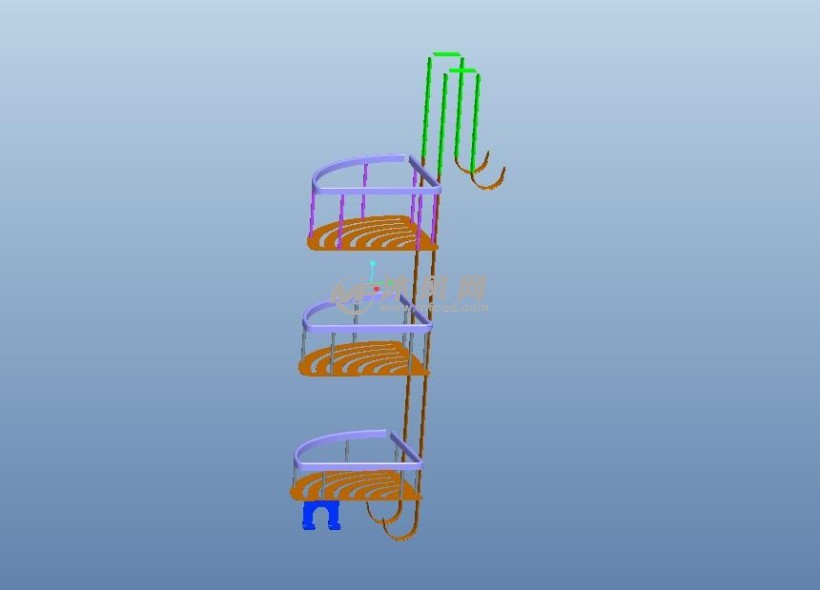 三层铝合金置物架示意图