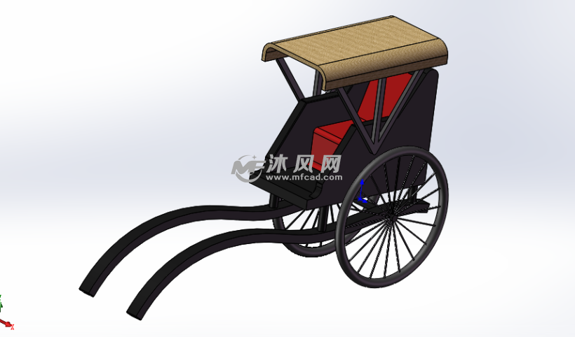 黄包车sw建模 - 非机动车及附件图纸 - 沐风网