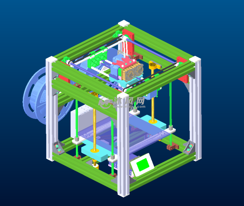 一种双喷头合二为一的3d打印机模型 - 机械设备图纸 - 沐风网