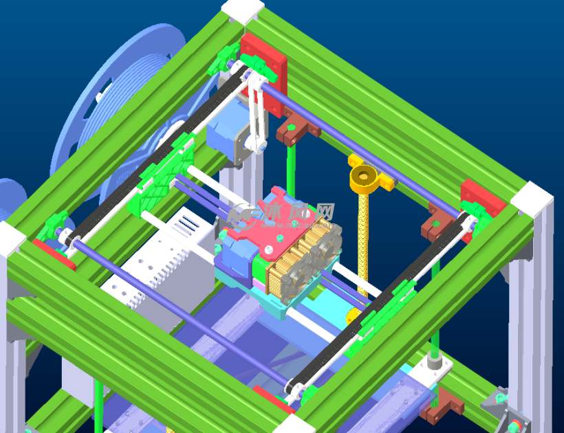 一种双喷头合二为一的3d打印机模型 - 机械设备图纸 - 沐风网