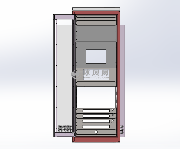 46u监控机柜正视图