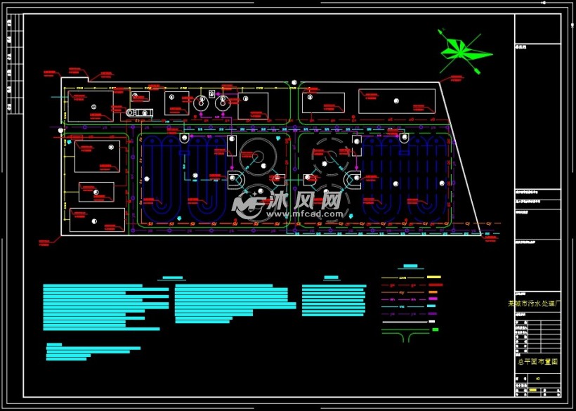 6萬噸每天汙水廠管線平面佈置圖