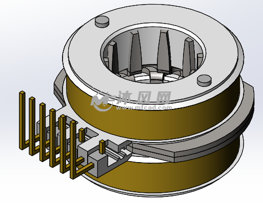 弯针线圈装等轴侧视图