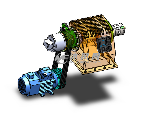 数控车床主轴箱组件液压卡盘皮带传动