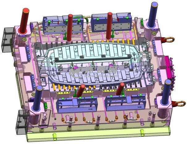 汽車內部機構件注塑模具3d設計