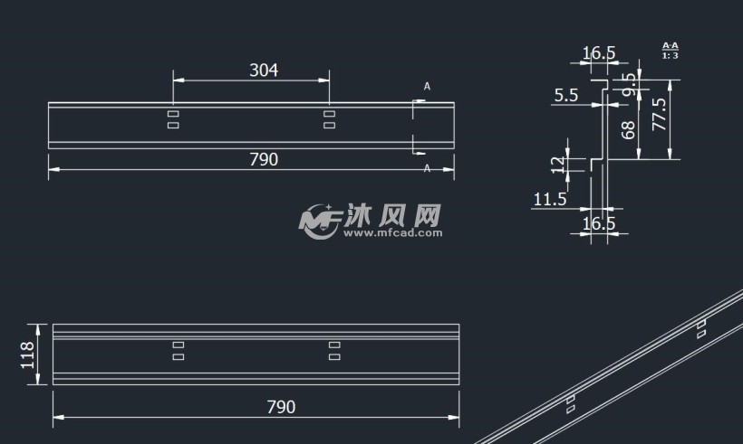 下置式(落地式)薄边移门柜 - 钣金图纸 - 沐风网