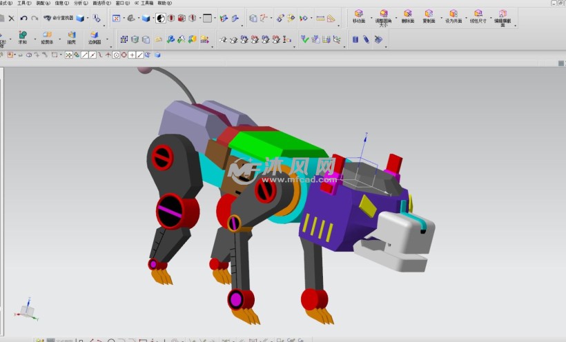 机械狗模型设计 - 机器人模型图纸 - 沐风网