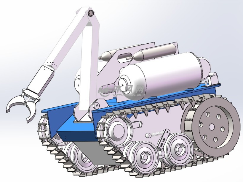 消防机器人履带行走装置. - 机器人模型图纸 - 沐风网