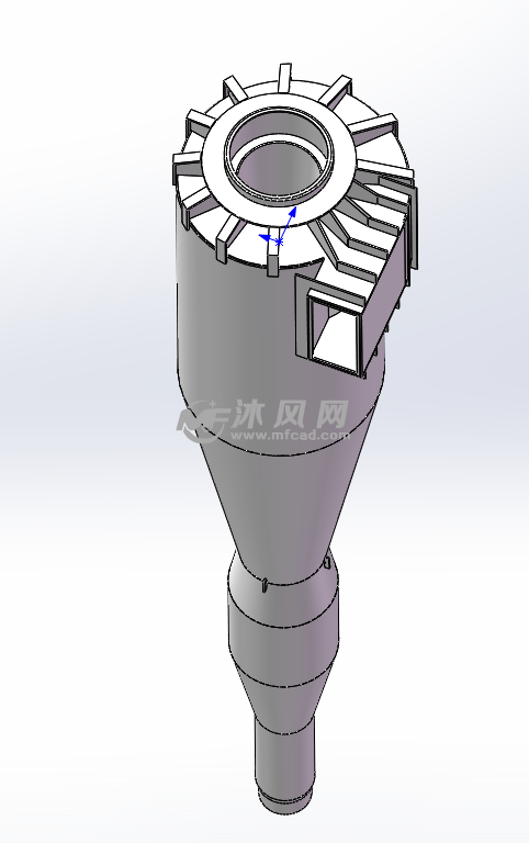 旋风分离器三维 - 分离压力容器图纸 - 沐风网