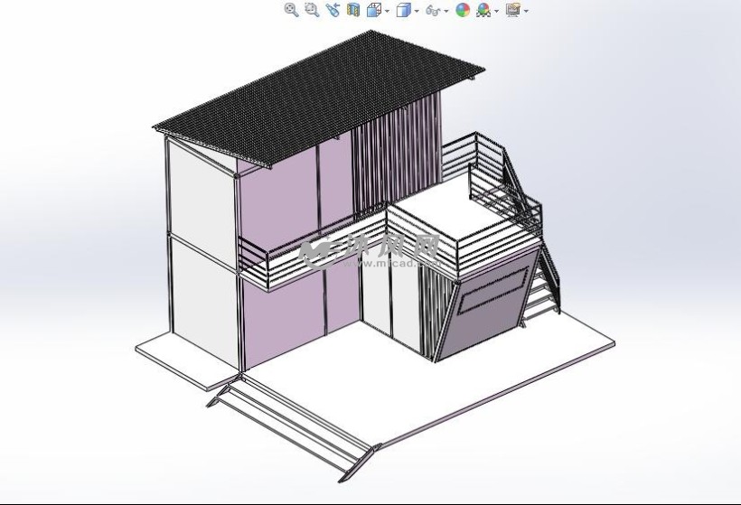 简易二层小楼模型 - 建筑模型图纸 - 沐风网